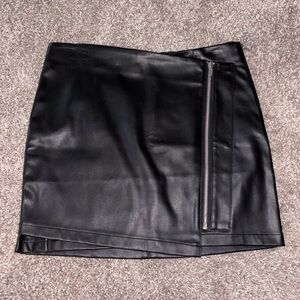 Lulu's Black Asymmetrical Pencil Mini Skirt